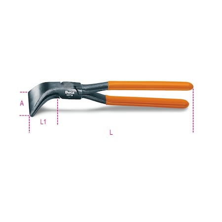 Beta 1078 Curved Blade Tinsmith's Pliers 010780026